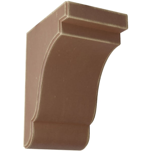 Ekena Millwork 5 1/4"W x 7 1/4"D x 9 1/2"H Bedford Wood Vintage Decor Bracket, Weathered Brown BKTWD05X07X10BEBR - main